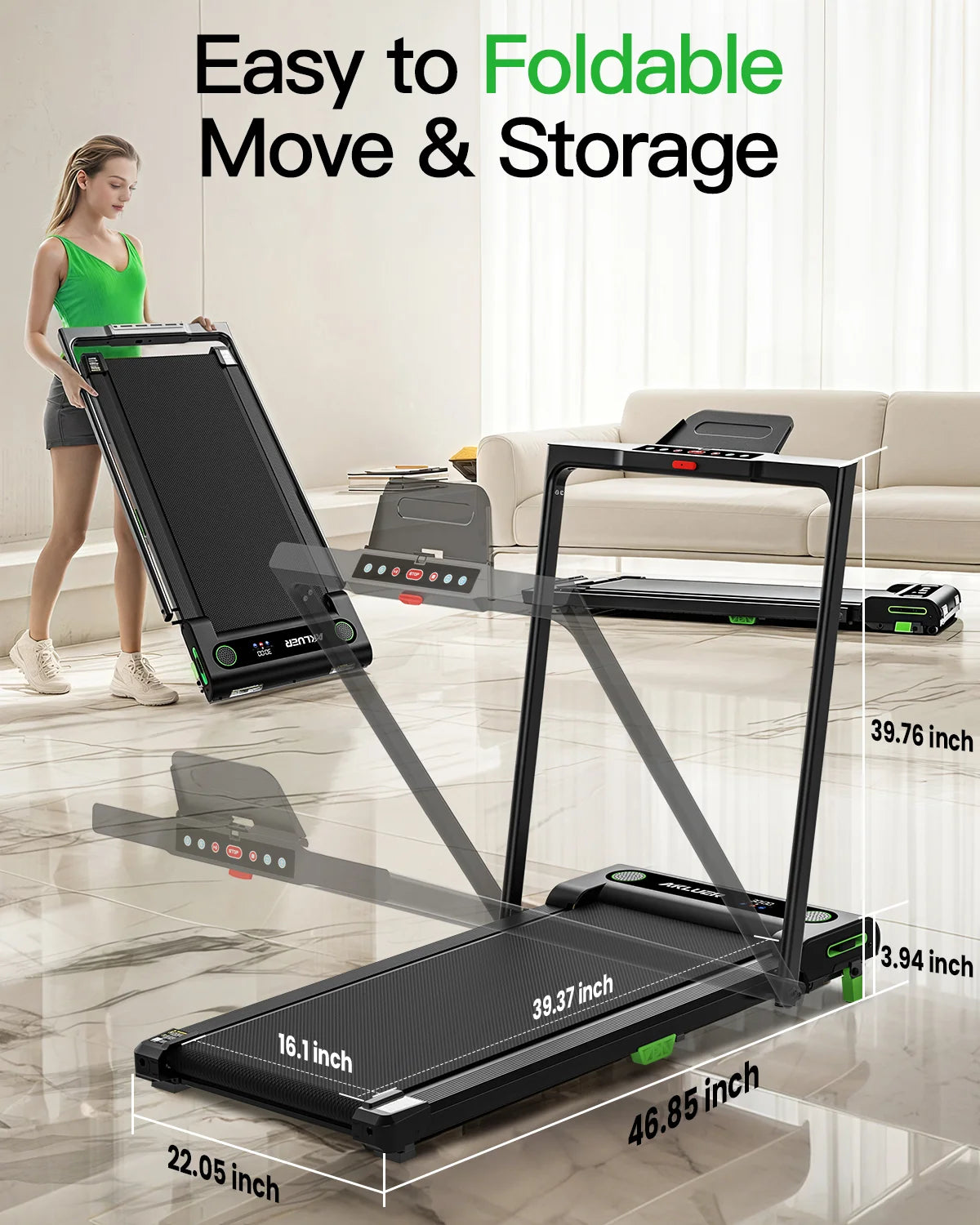 AKLUER 480L-B Under Desk Treadmill