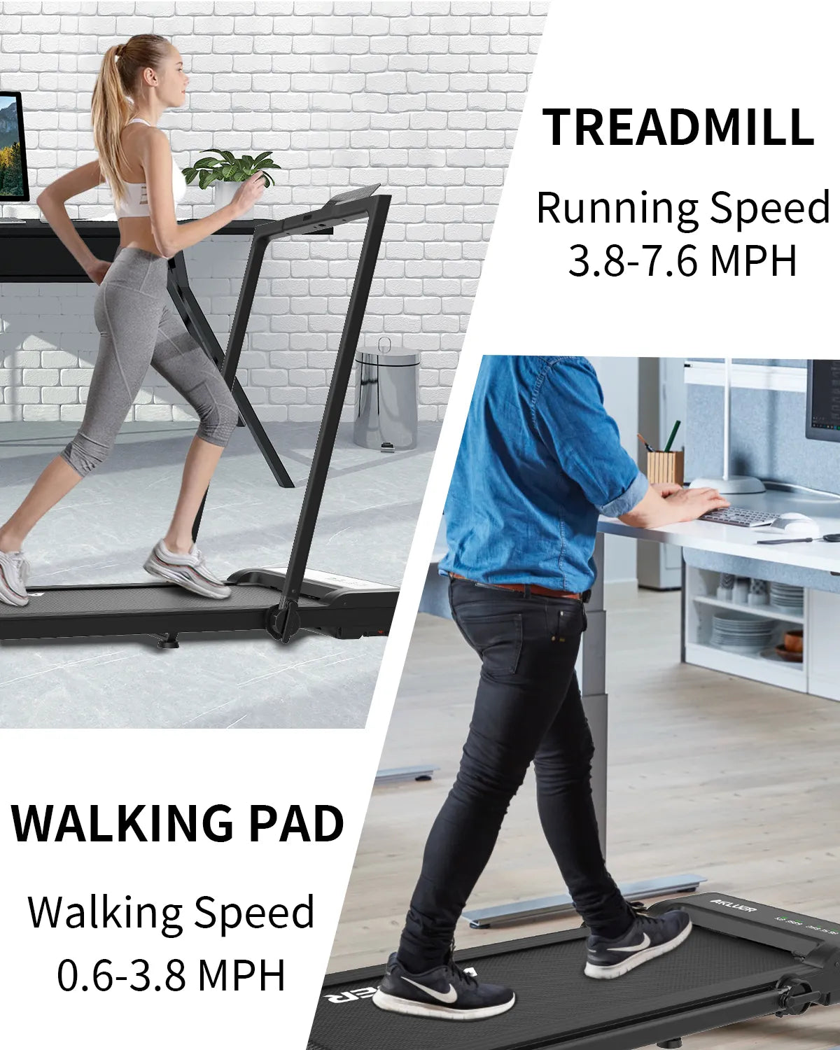 AKLUER P2-F Under Desk Treadmill